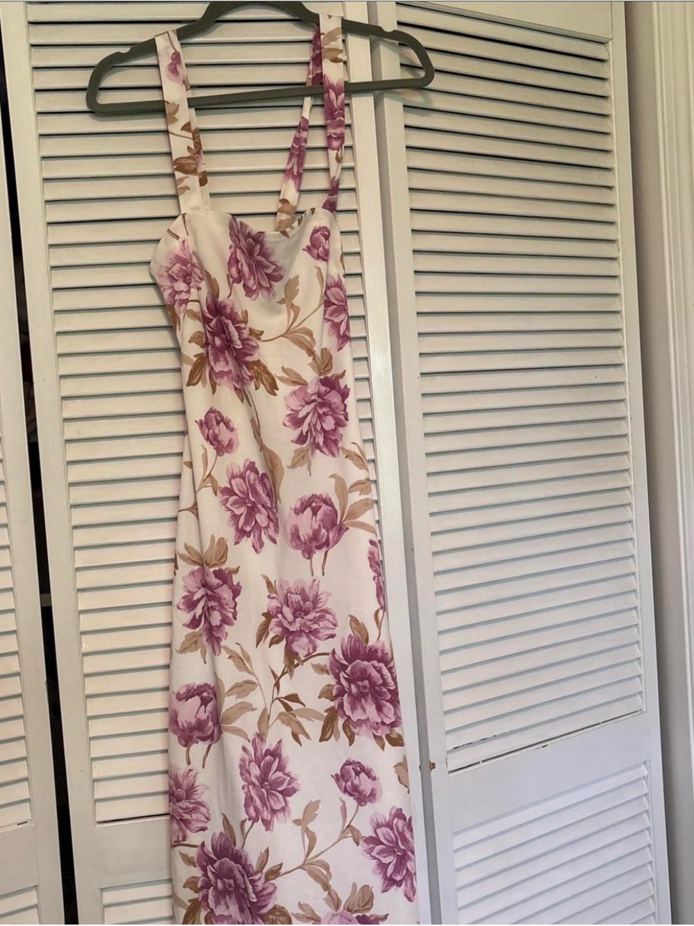 Abercrombie & Fitch Cream Maxi Dress with Pink Floral Print